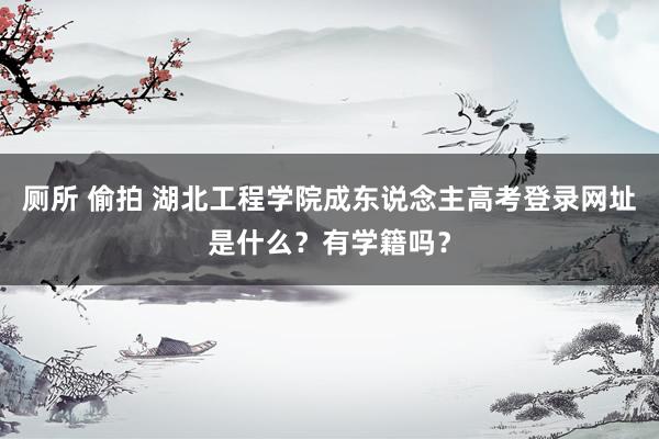 厕所 偷拍 湖北工程学院成东说念主高考登录网址是什么？有学籍吗？